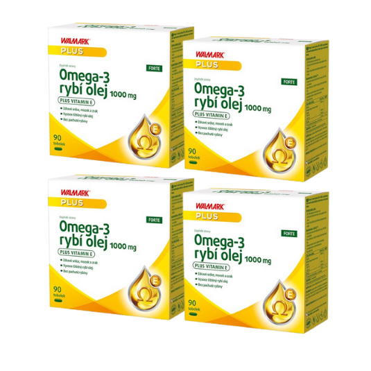 Walmark Omega-3 Rybí olej FORTE 1000 mg, 4PACK