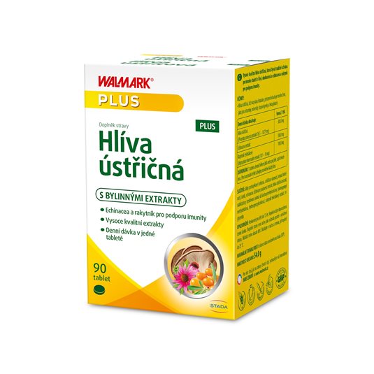 Walmark Hlíva ústřičná PLUS, zdroj betaglukanu + echinacea a rakytník, podpora imunity