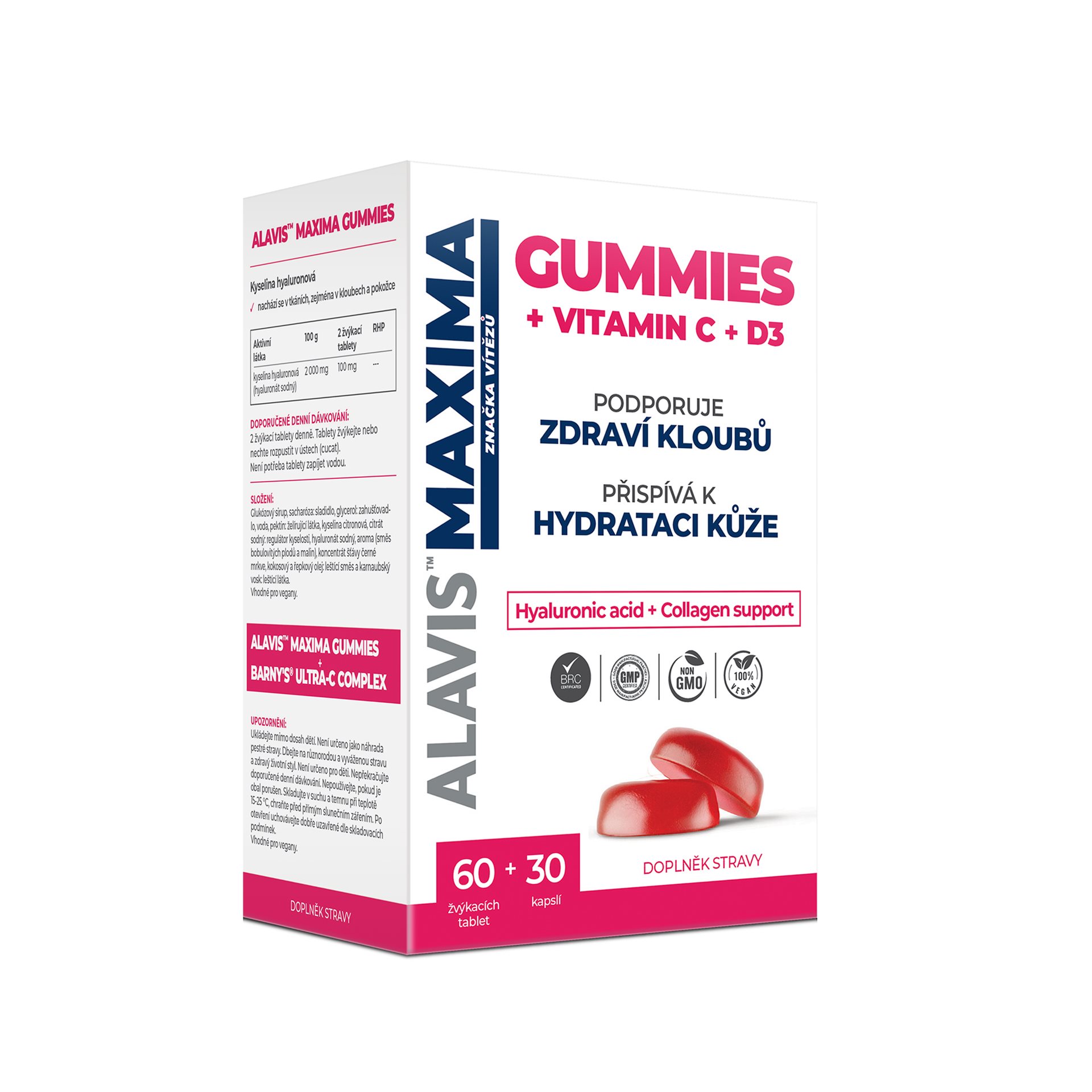 Levně ALAVIS™ MAXIMA GUMMIES + VITAMIN C + D3 60 žvýkacích tablet + 30 kapslí
