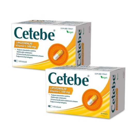 Cetebe Lipozomální vitamin C 500 mg DUOPACK, 2 × 60 tobolek