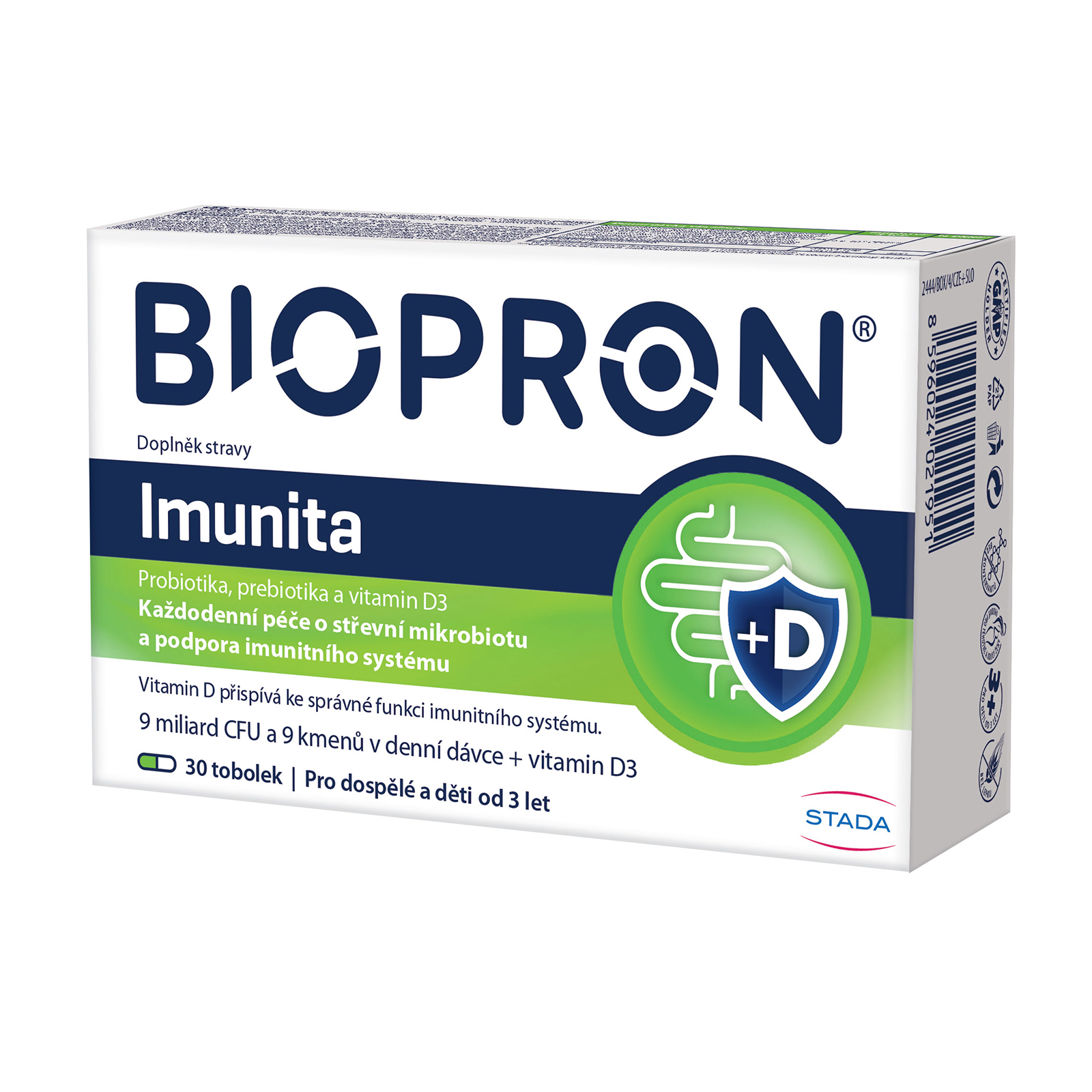Levně Biopron Imunita, probiotika a prebiotika + vitamin D pro každodenní podporu imunity 30 kapslí