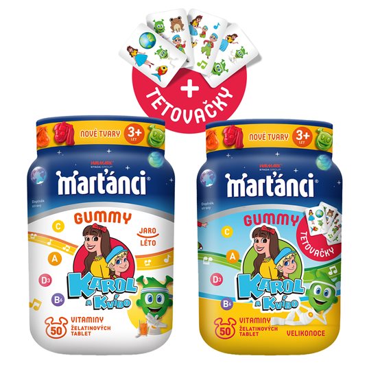 Marťánci gummy Karol a Kvído balíček s tetovačkami