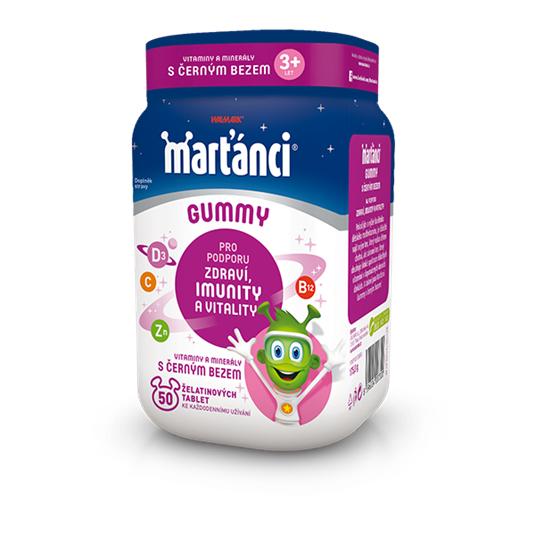 Marťánci Gummy černý bez, vitaminy pro podporu imunity pro děti