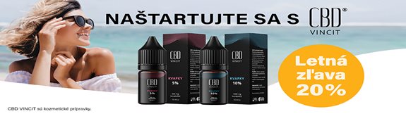 Letná zľava 20 % na kvapky CBD VINCIT