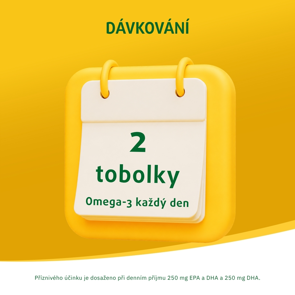 Dávkování: 2 tobolky omega-3 každý den