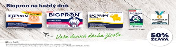 Výživové doplnky Biopron so zľavou 50 %