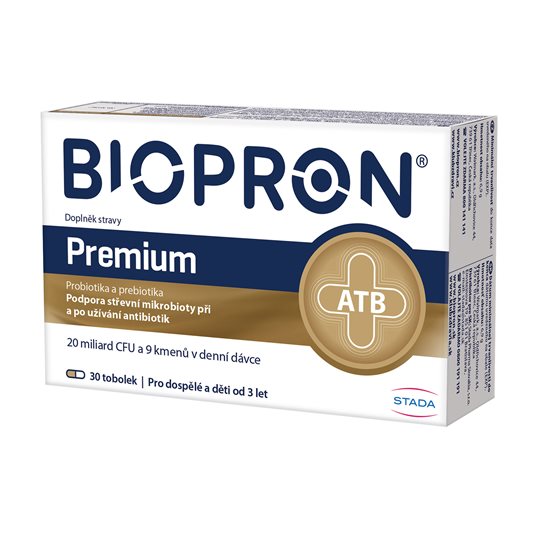 Biopron Premium, probiotika a prebiotika při a po užívání antibiotik
