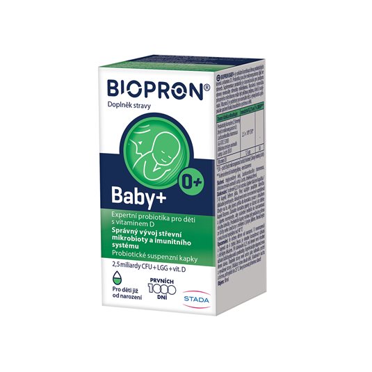Biopron Baby+, probiotika + vitamin D pro děti od narození, kapky