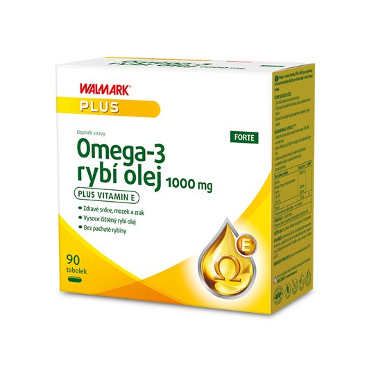 Walmark Omega-3 rybí olej FORTE 1000 mg, vysoký obsah EPA a DHA + vitamin E