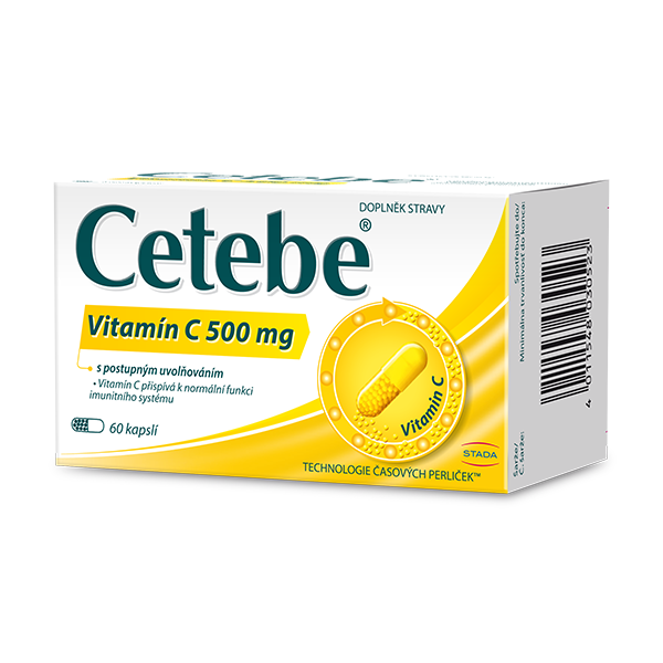 Levně Cetebe Vitamin C 500 mg s postupným uvolňováním 60 kapslí
