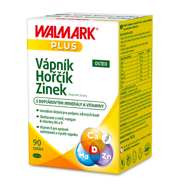 Levně Walmark Vápník Hořčík Zinek OSTEO, kosti, zuby a svaly 90 tablet